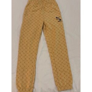 Nike 3 Brand Russell Wilson Boys Fleece Joggers Tan Monogram Sweatpants Large L